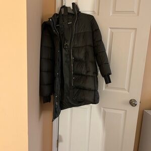 Michael Kors Warm Deep Olive Belted Puffer Outerwear